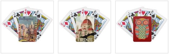 vintage san francisco, florence and cute retro owl playing cards